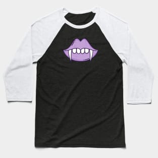 Cute Vampire Fangs Cartoon Baseball T-Shirt